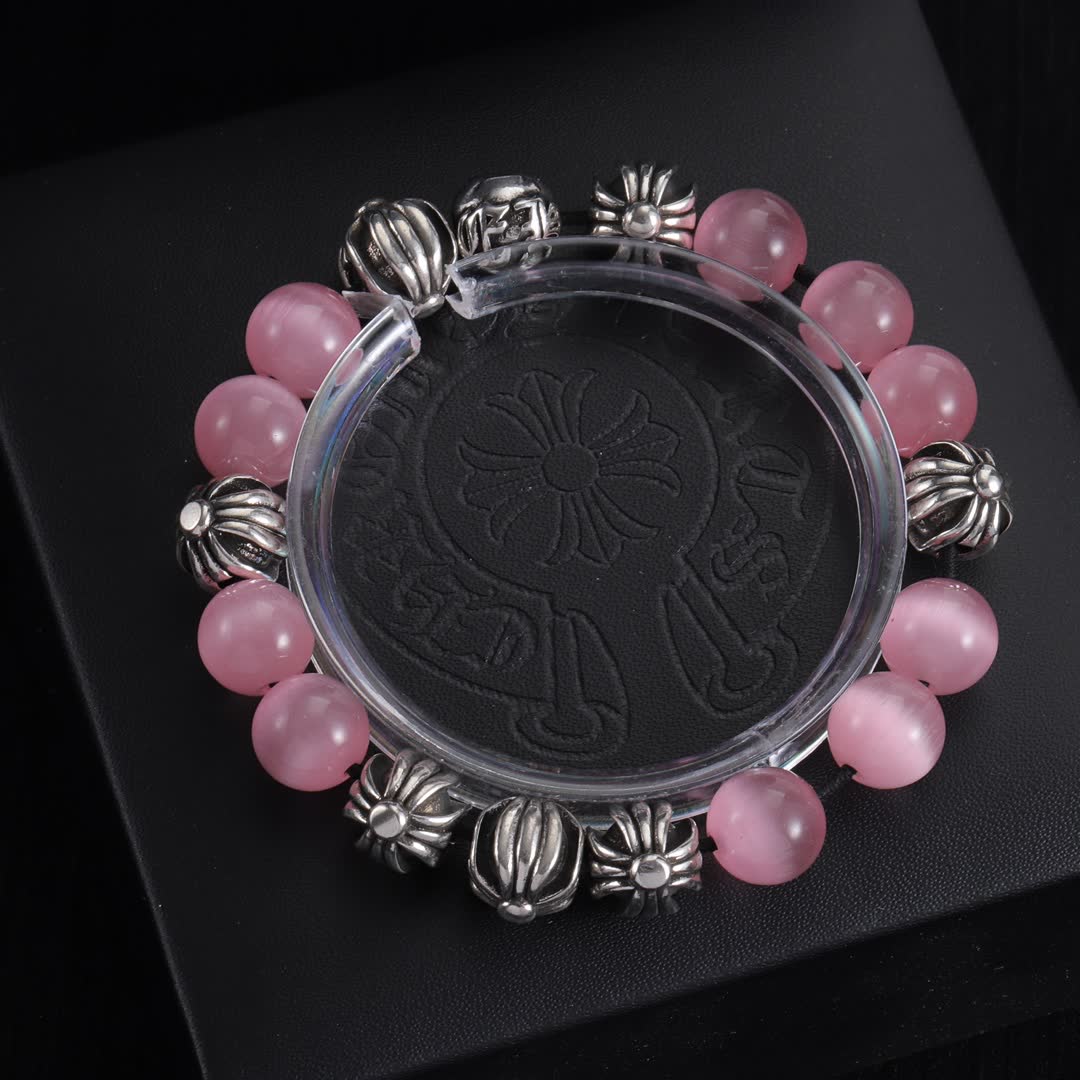 Chrome Hearts Turquoise, Black, and Pink Beaded Stretch Bracelets Set